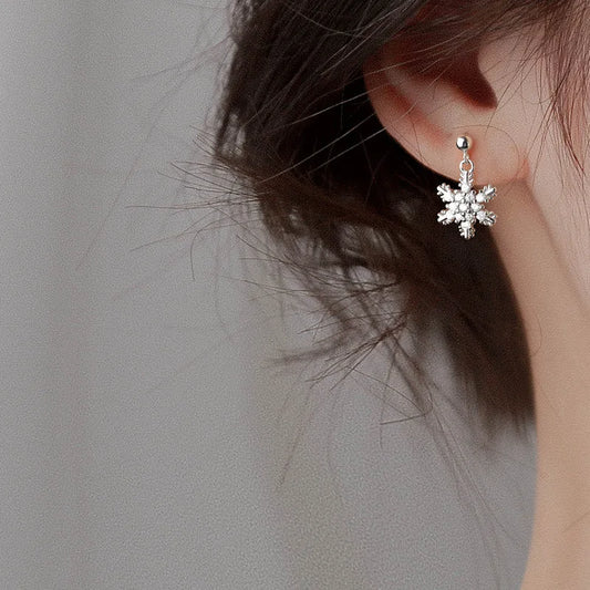 Snowflake Charm Holiday Earrings